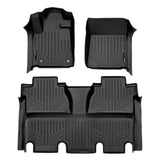 SMARTLINER Custom Floor Mats 2 Row Liner Set Black Compatible With 2014-2021 Toyota Tundra CrewMax Cab (SA0108/B0155)