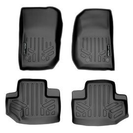 SMARTLINER Custom Floor Mats 1st Row Liner Set Black Compatible With 2014-2018 Jeep Wrangler 2 Door Model Only (SA0194/B0236)