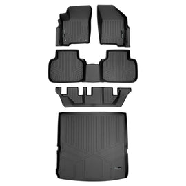 SMARTLINER Custom Fit All Weather Protection Black 3 Row Floor Liners & Cargo Liner behind the 2nd Row Seats Compatible With 2010-2020 Dodge Journey (SA0198/B0198/C0198/D0198)