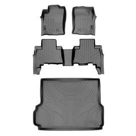 SMARTLINER All Weather Custom Fit Floor Mats 2 Rows and Cargo Liner Set Grey Compatible With 2010-2013 Lexus GX460 (SA2040/B2120/D2093)