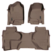 Load image into Gallery viewer, SMARTLINER Custom Fit Floor Mats 2 Row Liner Set Tan Compatible With Double Cab 2014-2018 Silverado/Sierra 1500 - 2015-2019 2500/3500 HD (SA1136/B1148)