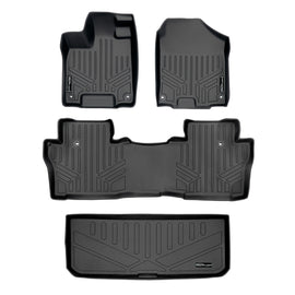 SMARTLINER Floor Mats and Cargo Liner Behind 3rd Row Set Compatible With 2016-2022 Pilot (SA0200/B0200/E0219)