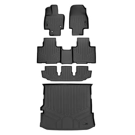 SMARTLINER 3 Row Floor Mats & Cargo Liner Behind 2nd Row Compatible With 2020-2022 Toyota Highlander (SA0500/B0522/C0500/D0515)