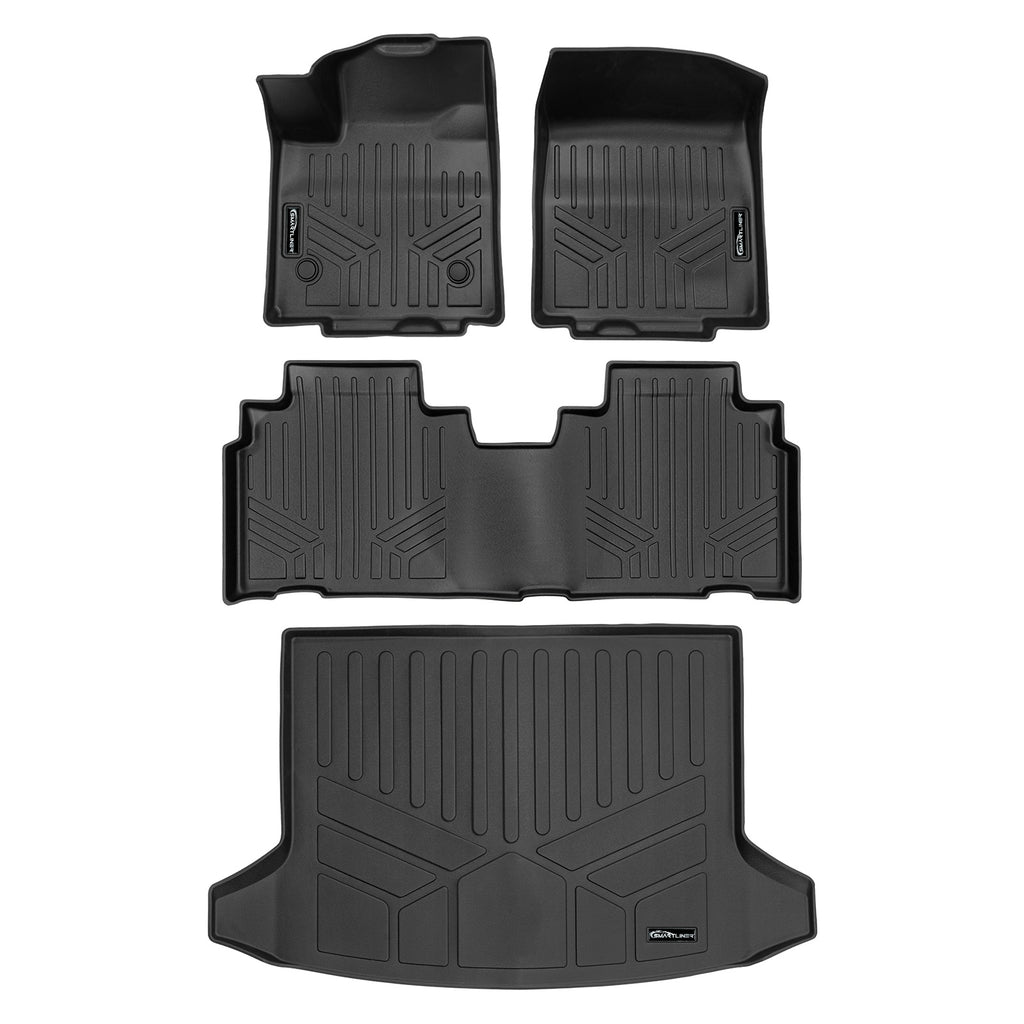 SMARTLINER Custom Fit All Weather Protection Black 2 Row Floor Liners & Cargo Liner behind the 2nd Row Seats Compatible With 2024-2025 Chevrolet Blazer EV (SA0739/B0739/D0739-N1)