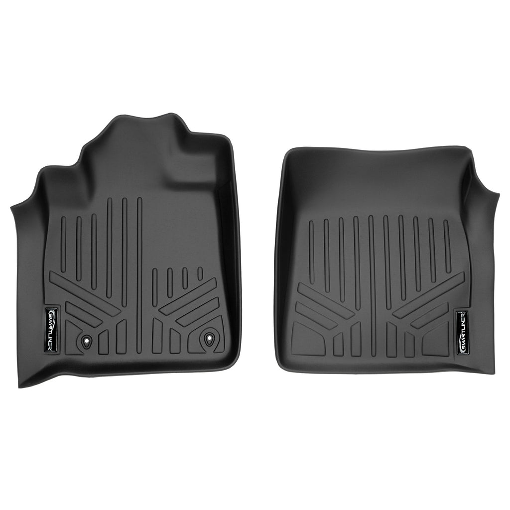 SMARTLINER Custom Fit Floor Mats 1st Row Liner Set Black Compatible With 2007-2011 Toyota Tundra - All Models (SA0022)