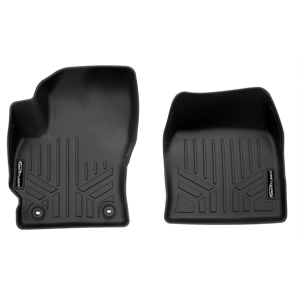 SMARTLINER Custom Fit All Weather 1st Row Black Floor Mat Liner Set Compatible With 2022-2023 Toyota Corolla Cross (SA0732)