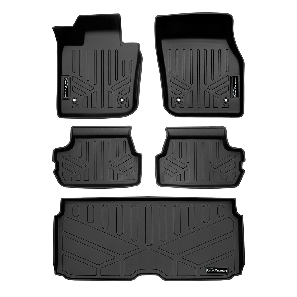 SMARTLINER Custom Fit All Weather 2 Row Floor Mats & Cargo Liner Set Black Compatible With 2022-2023 Mini Cooper SE (SA0594/B0594/D0594)
