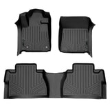SMARTLINER Custom Fit Floor Mats 2 Row Liner Set Black Compatible With 2014-2021 Toyota Tundra Double Cab or CrewMax Cab (SA0108/B0146)