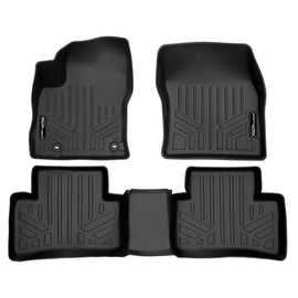 SMARTLINER Custom Fit All Weather 2 Row Black Floor Mat Liner Set Compatible With 2022-2024 Toyota Corolla Cross Hybrid (SA0724/B0598)