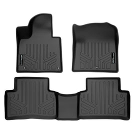 SMARTLINER All Weather Custom Fit 2 Row Black Floor Mat Liner Set Compatible With 2021-2023 Kia Sorento (SA0547/B0547)
