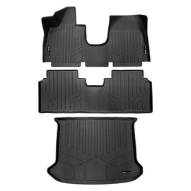 SMARTLINER All Weather Protection Custom Fit Black 2 Row Floor Mats and Cargo Liner Set Behind the 2nd Row Compatible With 2023-2024 Genesis GV60 (SA0734/B0734/D0734)