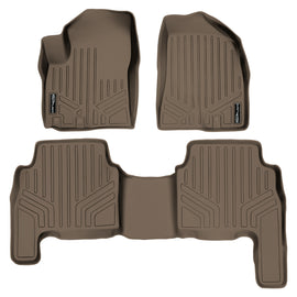 SMARTLINER Custom Fit Floor Mats 2 Row Liner Set Tan Compatible With 2011-2013 Kia Sorento - All Models (SA1079/B1079)