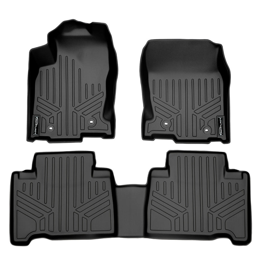 SMARTLINER Custom Fit Floor Mats 2 Row Liner Set Black Compatible With 2015-2017 Lexus NX200t 2015-2021 NX300 / NX300h (SA0168/B0168)