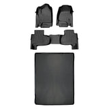SMARTLINER Floor Mats 2 Rows and Cargo Liner Behind 2nd Row Set Compatible With 2015-2020 Suburban / Yukon XL (SA0136/B0221/D0159)