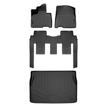 Load image into Gallery viewer, SMARTLINER Custom Fit Black 2 Row &amp; Cargo Liner Behind the 2nd Row Floor Mat Liner Set Compatible With 2022-2023 Kia Carnival MPV (SA0556/B0556/D0556)