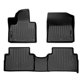 SMARTLINER Custom Fit All Weather Black 2 Row Floor Mat Liner Set Compatible With 2021-2023 Hyundai Santa Fe (SA0585/B0585)