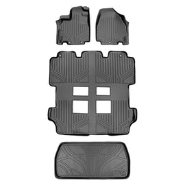 SMARTLINER Custom Fit Floor Mats 3 Rows and Cargo Liner Set Grey Compatible With 2011-2017 Honda Odyssey - All Models (SA2103/B2103/D2103)