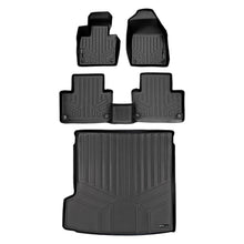 Load image into Gallery viewer, SMARTLINER Floor Mats 2 Rows and Cargo Liner Behind 2nd Row Set Black Compatible With 2016-2023 Volvo XC90 (SA0223/B0611/D0223)