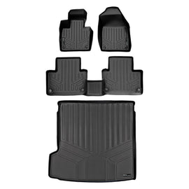 SMARTLINER Floor Mats 2 Rows and Cargo Liner Behind 2nd Row Set Black Compatible With 2016-2023 Volvo XC90 (SA0223/B0611/D0223)