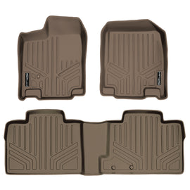 SMARTLINER Custom Fit Floor Mats 2 Row Liner Set Tan Compatible With 2007-2010 Ford Edge / Lincoln MKX (SA1085/B1035)