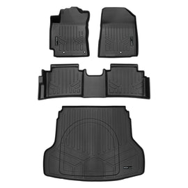 SMARTLINER All Weather Protection Custom Fit Black 2 Row Floor Mats and Cargo Liner Set Behind the 2nd Row Compatible With 2019-2024 Kia Forte (SA0735/B0735/D0735)