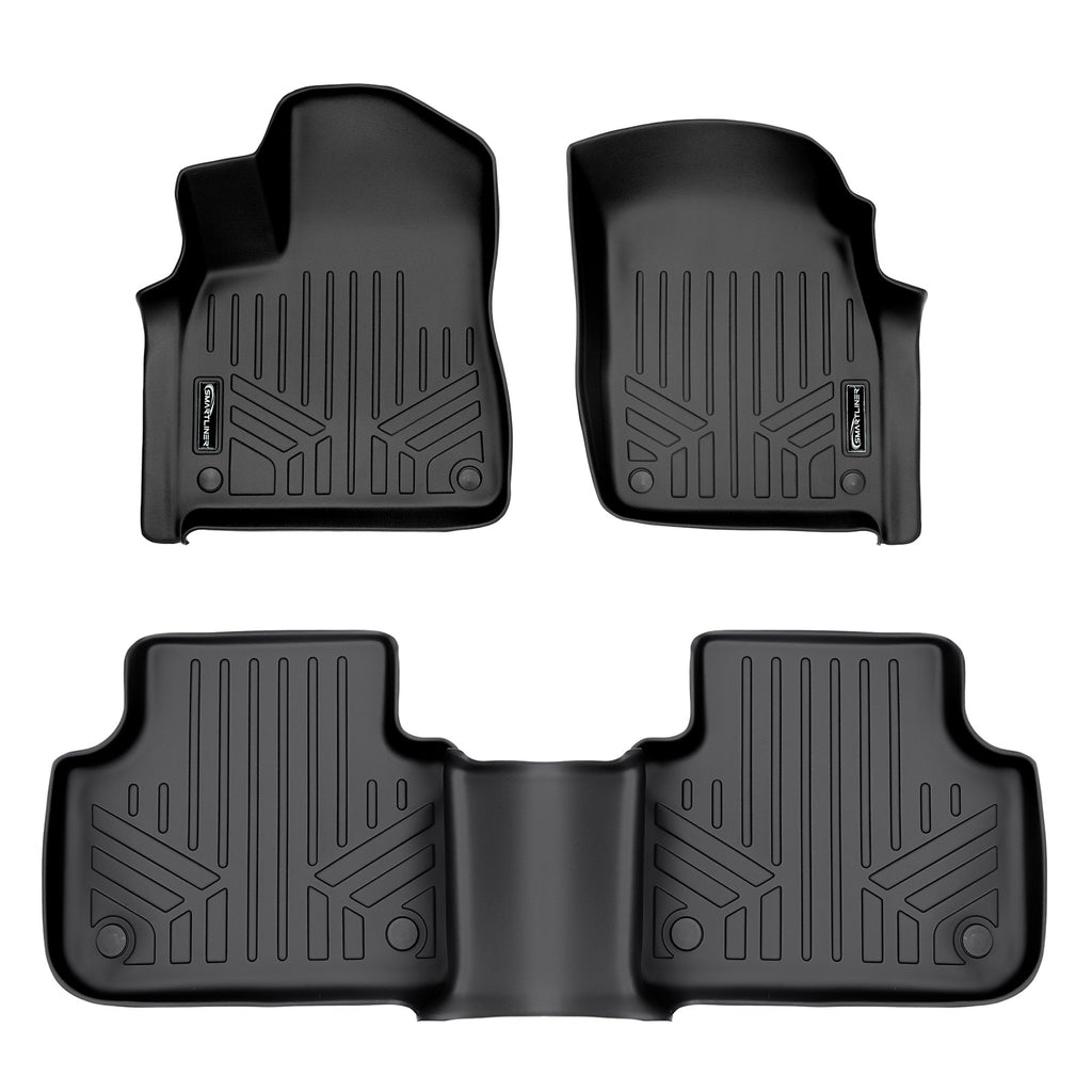 SMARTLINER Custom Fit All Weather Protection Black 2 Row Floor Liners Compatible With 2019-2025 Audi Q8/SQ8 (SA0364/B0364-N1)