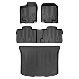 SMARTLINER Custom Fit Floor Mats 2 Rows and Cargo Liner Set Black Compatible With 2007-2010 Ford Edge / Lincoln MKX (SA0085/B0035/D0047)