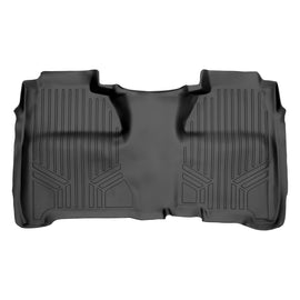 SMARTLINER Custom Fit Floor Mats 2nd Row Liner Black Compatible With Crew Cab 2014-2018 Silverado/Sierra 1500 - 2015-2019 2500/3500 HD (SB0136)