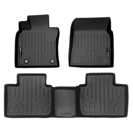 SMARTLINER Custom Fit All Weather Floor Mats 2 Row Liner Set Black Compatible with 2018-2025 Toyota Camry Hybrid Models (SA0330/B0758)