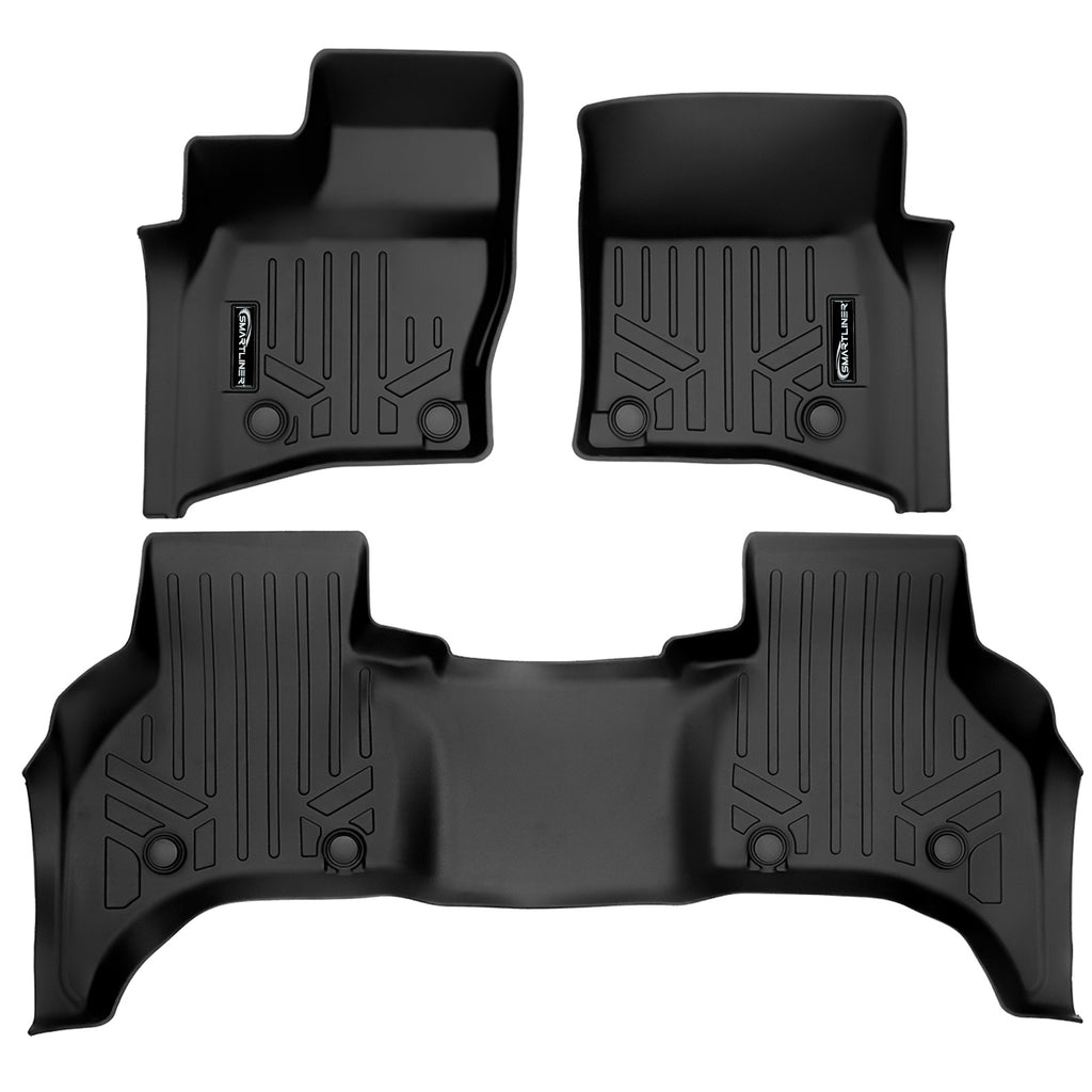 SMARTLINER All Weather Custom Fit 2 Row Floor Mat Liner Set Compatible With 2020-2022 Range Rover Defender 110 (SA0564/B0564)
