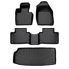 Load image into Gallery viewer, SMARTLINER Floor Mats 2 Rows and Cargo Liner Behind 3rd Row Set Black Compatible With 2020-2023 Volvo XC90 (SA0223/B0633/E0223)