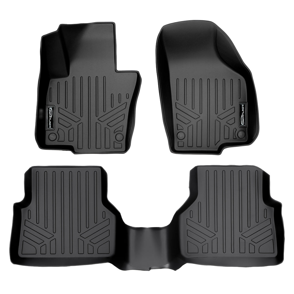 SMARTLINER Custom Fit All Weather Protection Black 2 Row Floor Liners Compatible With 2017-2018 Volkswagen Tiguan Limited (SA0280/B0280-N1)