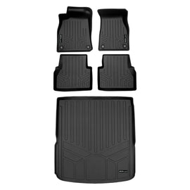 SMARTLINER Custom Fit All Weather Protection Black 2 Row Floor Liners & Cargo Liner behind the 2nd Row Seats Compatible With 2020-2025 Audi A6 Allroad (SA0557/B0557/D0654)