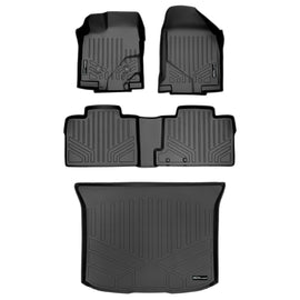 SMARTLINER Custom Fit Floor Mats 2 Rows and Cargo Liner Set Black Compatible With 2011-2014 Ford Edge / 2011-2015 Lincoln MKX (SA0118/B0035/D0047)