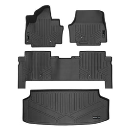 SMARTLINER All Weather Custom Fit Black 2 Rows and Cargo Liner Behind the 3rd Row Set Compatible With 2024 Kia EV9 (SA0737/B0737/E0737)
