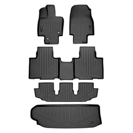 SMARTLINER 3 Row Floor Mats & Cargo Liner Behind 3rd Row Compatible With 2020-2022 Toyota Highlander (SA0500/B0522/C0500/E0500)