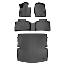 Load image into Gallery viewer, SMARTLINER Custom Fit Floor Mats 2 Rows and Cargo Liner Behind 2nd Row Set Black Compatible With 2020-2023 Explorer Fits 6 /7 Passenger Models (SA0423/B0423/D0423)