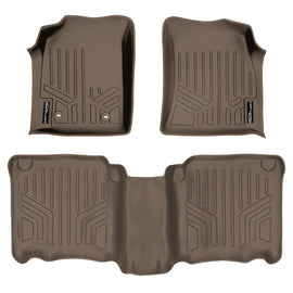 SMARTLINER Custom Fit Floor Mats 2 Row Liner Set Tan Compatible With 2012-2015 Toyota Compatible Fortuner (SA1100/B1010)