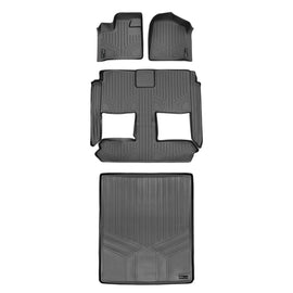 SMARTLINER Floor Mats 3 Rows - Cargo Liner Behind 2nd Row Set Grey 08-2020 Caravan / 08-2016 Town & Country (SA2046/B2046/D2181)