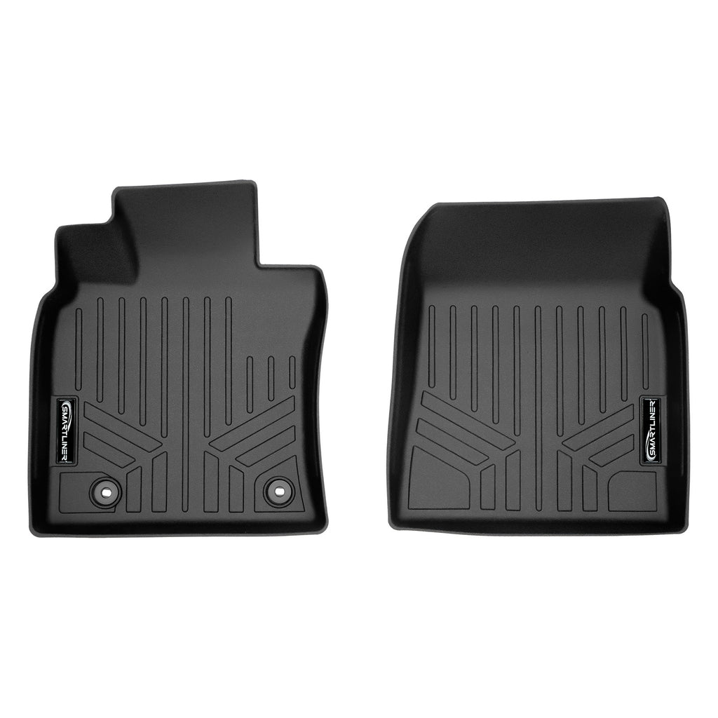 SMARTLINER Custom Fit Floor Mats 1st Row Liner Set Black Compatible With 2018-2025 Toyota Camry Standard or Hybrid Models (SA0330)