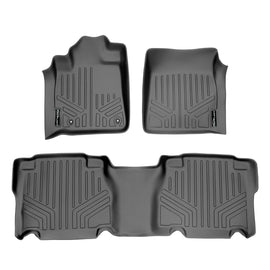 SMARTLINER Custom Fit Floor Mats 2 Row Liner Set Grey Compatible With 2007-2011 Honda CR-V (SA2022/B2022)