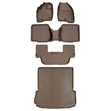 Load image into Gallery viewer, SMARTLINER Custom Fit Floor Mats 3 Rows and Cargo Liner Set Tan Compatible With 2017-2019 Ford Explorer with 2nd Row Center Console (SA1245/B1109/C1082/D1082)