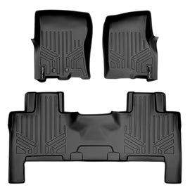 SMARTLINER Floor Mats 2 Row Liner Set Black Compatible With 2011-2017 Ford Expedition / Lincoln Navigator (SA0183/B0183)