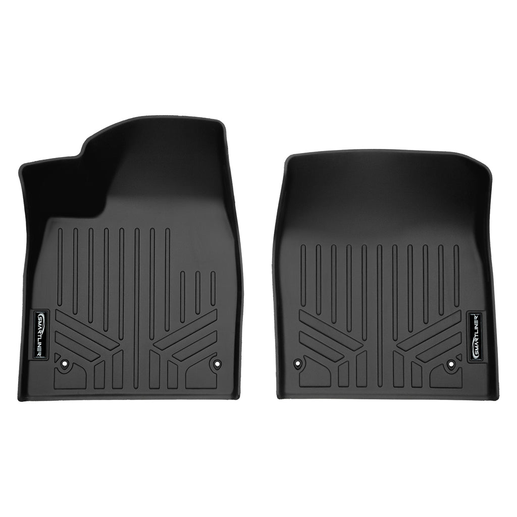 SMARTLINER Custom Fit All Weather 1st Row Black Floor Mat Liner Set Compatible With 2022-2023 Kia EV6 Wind AWD (SA0600)