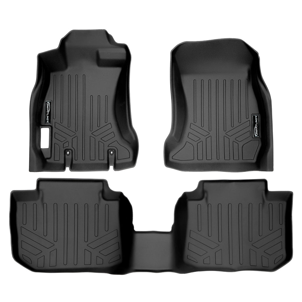SMARTLINER Custom Fit Floor Mats 2 Row Liner Set Black Compatible With 2013-2017 Subaru Crosstrek / XV Crosstrek (SA0265/B0265)