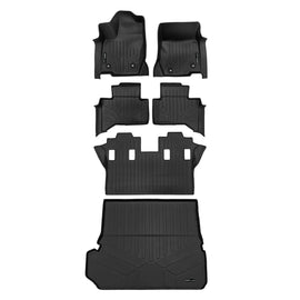 SMARTLINER Custom Fit All Weather Protection Black 3 Row Floor Liners & Cargo Liner behind the 2nd Row Seats Compatible With 2024-2025 Lexus GX (SA0750/B0750/C0750/D0750)