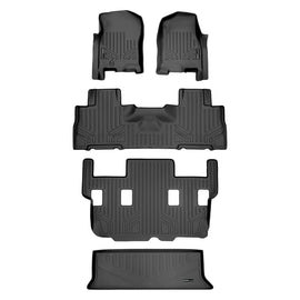 SMARTLINER Floor Mats and Cargo Liner Set Black Compatible With 07-10 Expedition/Navigator with 2nd Row Bucket Seats (SA0346/B0303/C0184/E0183)