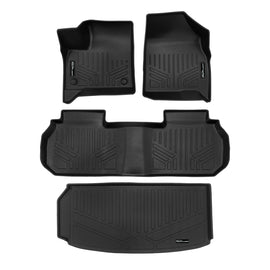 SMARTLINER Custom Fit All Weather 2 Row Floor Mats and Cargo Liner Behind 3rd Row Set Black Compatible with 2024-2025 Chevrolet Traverse (SA0757/B0757/E0757)