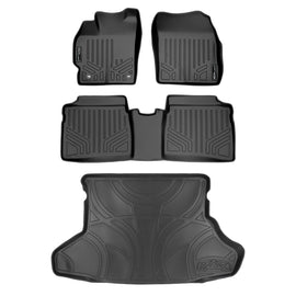 SMARTLINER Custom Fit All Weather Protection Black 2 Row Floor Liners & Cargo Liner behind the 2nd Row Seats Compatible With 2012-2015 Toyota Prius (SA0123/B0123/D0123)
