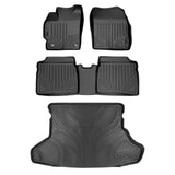 SMARTLINER Custom Fit All Weather Protection Black 2 Row Floor Liners & Cargo Liner behind the 2nd Row Seats Compatible With 2012-2015 Toyota Prius (SA0123/B0123/D0123)